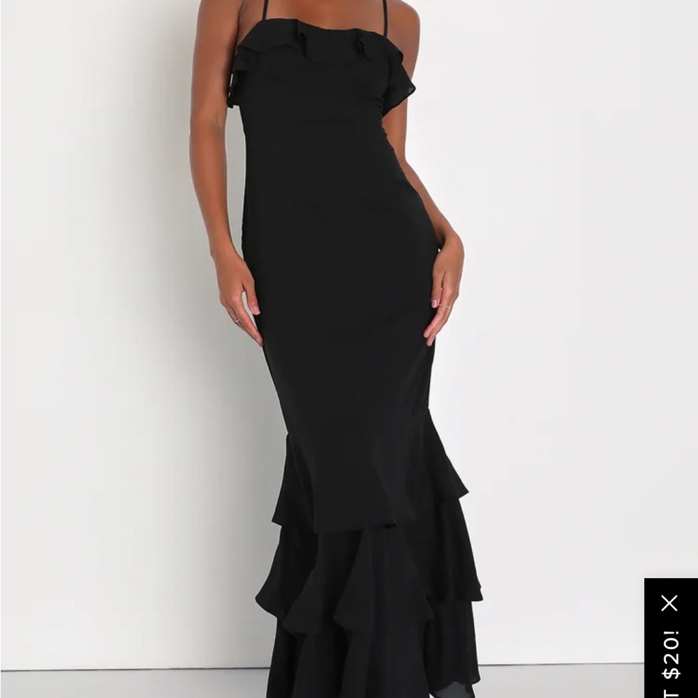 Lulus Lively Evenings Black Sleeveless Tiered Maxi Dress